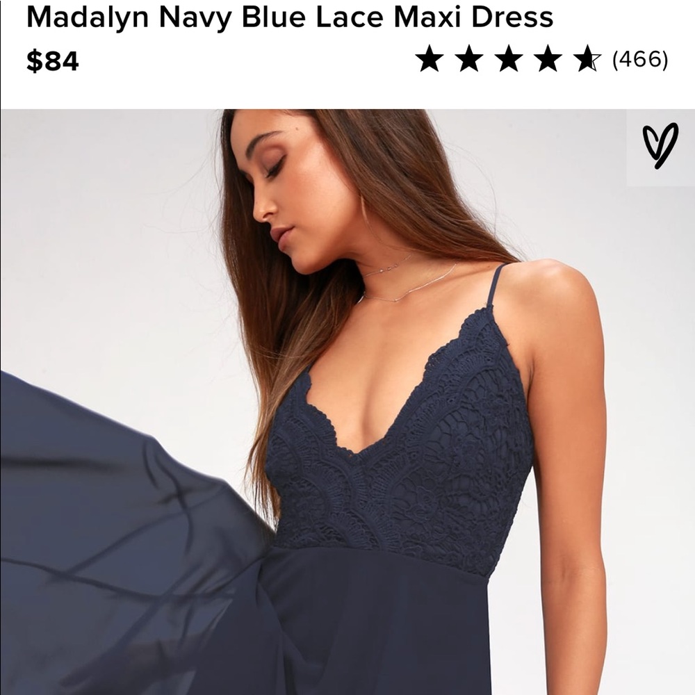 Madalyn Navy Blue Lace Maxi Dress